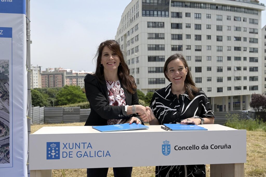 A Xunta asina co concello da Coruña a cesión de 4 parcelas e confirma que xa ten en marcha as licitacións das redaccións de proxectos para construír un cento de vivendas públicas, cun investimento autonómico de preto de 19 M€