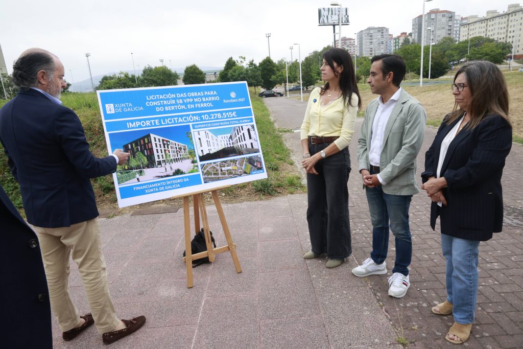 Allegue destaca a licitación das obras de 58 novas vivendas públicas no Bertón, en Ferrol, cun investimento autonómico de 10,3 M€