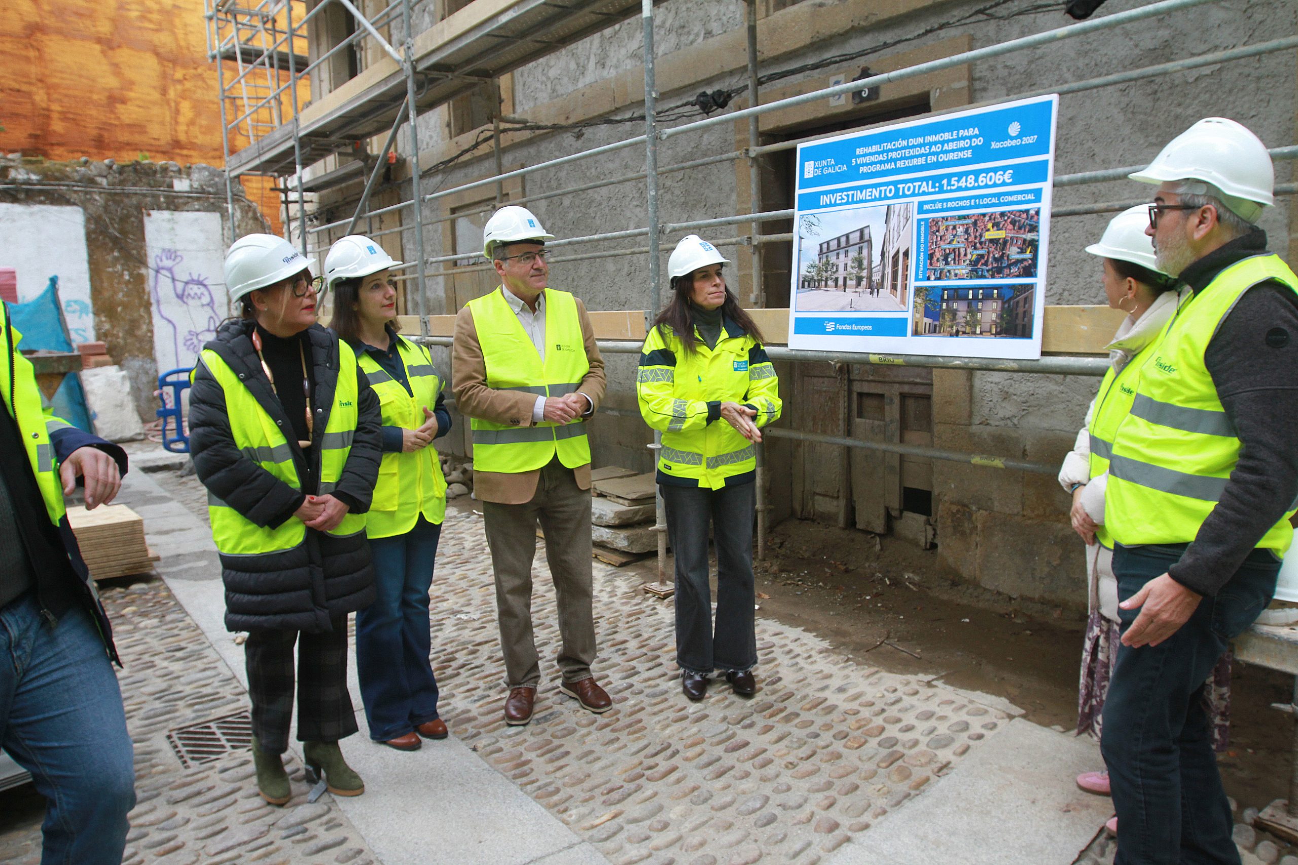 Allegue destaca que a rehabilitación de dous inmobles no centro histórico de Ourense acadará seis novos fogares públicos en alugueiro accesible